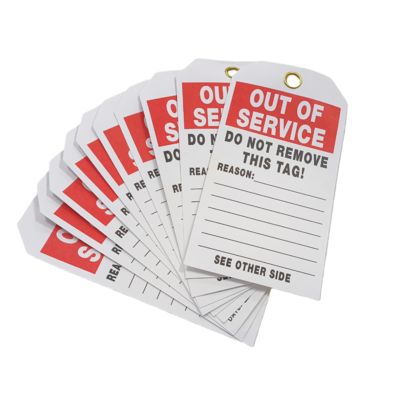 Custom Printing Logo Out of Service Tag PVC Waterproof Durable Plastic Tag