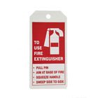 H14.605 Pvc Cardstock Fire Extinguisher Tags Plastic Hang Tag