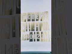 Kit stencil per oggetti, Altezza carattere 1,5 pollici, Materiale Ottone, Spessore 0,007 pollici, Altezza totale 1,5 pollici