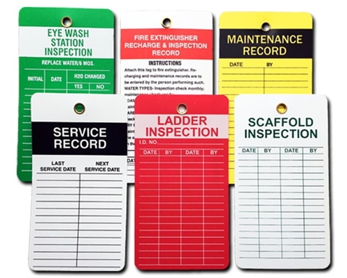 Etichetta di controllo di sicurezza personalizzata Etichetta poliestere impermeabile doppia stampa laterale Etichetta di plastica