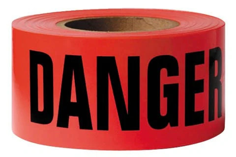 Nondesivo nastro di pericolo PE impermeabile a un solo lato rotolo nastro di avvertimento rosso