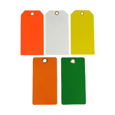 Etichetta in PVC bianca Vinile impermeabile Logo stampato Etichetta di plastica per bagagli regalo