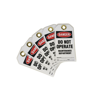 Etichetta di pericolo laminata Logo stampato impermeabile Tag di avvertimento esterno resistente