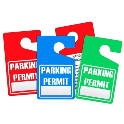 Logo stampato su misura Permesso di parcheggio Tag di appesa PVC colorato per auto