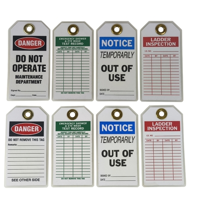 Personalizza il cartello di pericolo di blocco/tagout in plastica impermeabile laminata