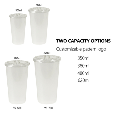 Tazza da tè a doppio latte a scarto in plastica con tappo