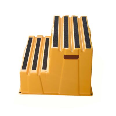 Sgabello a gradini impilabile e resistente con capacità di carico di 225 kg, materiale HDPE ecologico e design antiscivolo per uso domestico e industriale