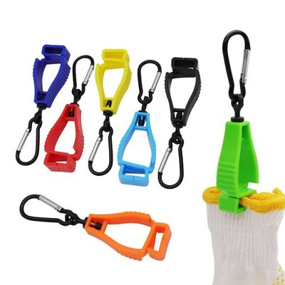 Clip per guanti personalizzato con logo e moschettone, porta guanti da lavoro in plastica per edilizia