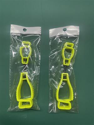 Stampa personalizzata di logo Clip guanto giallo Polietilene Hanger Guanto di sicurezza Portatore di guanto di lavoro di plastica